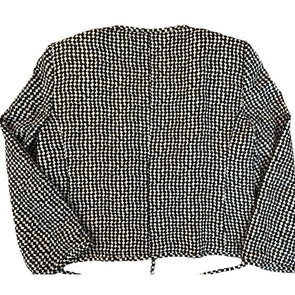 ARMANI COLLEZIONI Le Giorgio $895 Italy Geo Print Cotton Silk Jacket Top Size 12 - Picture 4 of 5